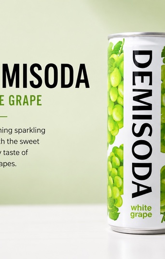 Demisoda white grape can product visual